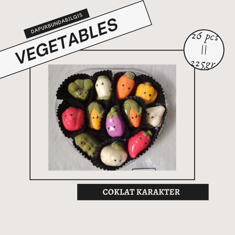 

Coklat karakter sayur / Vegetables / buah tangan / hampers