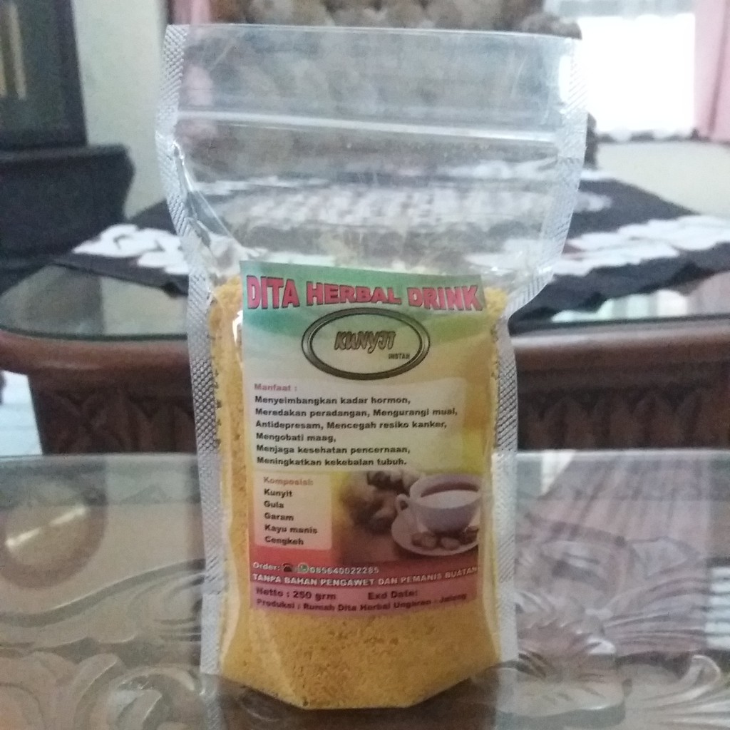 Jamu Bubuk Instan Tradisional Homemade Kunyit Temulawak 250 gram by Rumah Dita Herbal