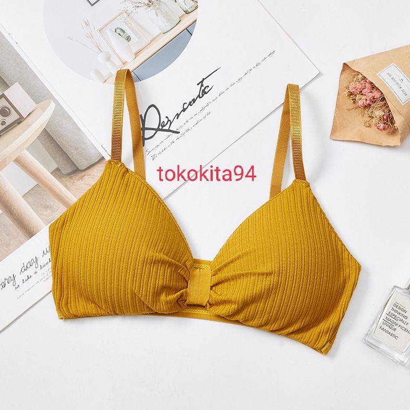 Sport Bra Import Tanpa Kawat 1pcs Model Belah - Bra BH Wanita Pakaian Dalam Model Belah Satuan