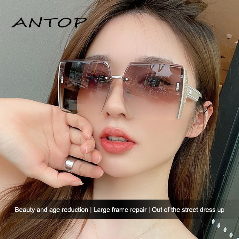 Rimless Premium Sunglasses Kacamata Wanita Perlindungan UV Musim Panas Kacamata Nagita