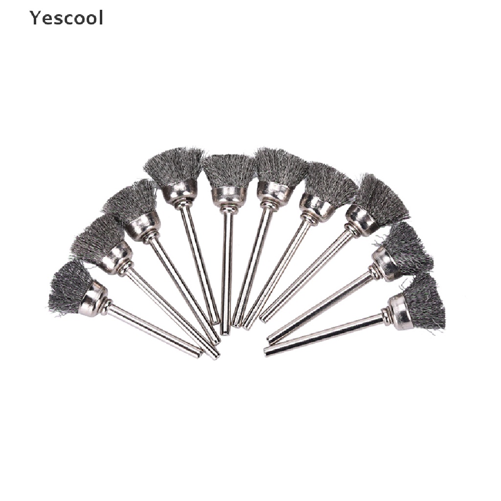 Yescool 10PCS Cup Sikat Kawat Stainless Steel Mini 13mm Untuk Dremel Rotary Tool