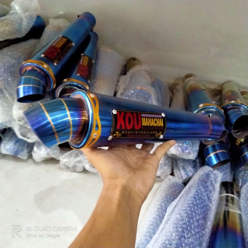 KNALPOT RACING KOU MAHACHAI FULL BLOUE VIXION, CB150R,CB OLD,SONIC,VEGA,JUPITER,VERZA DLL