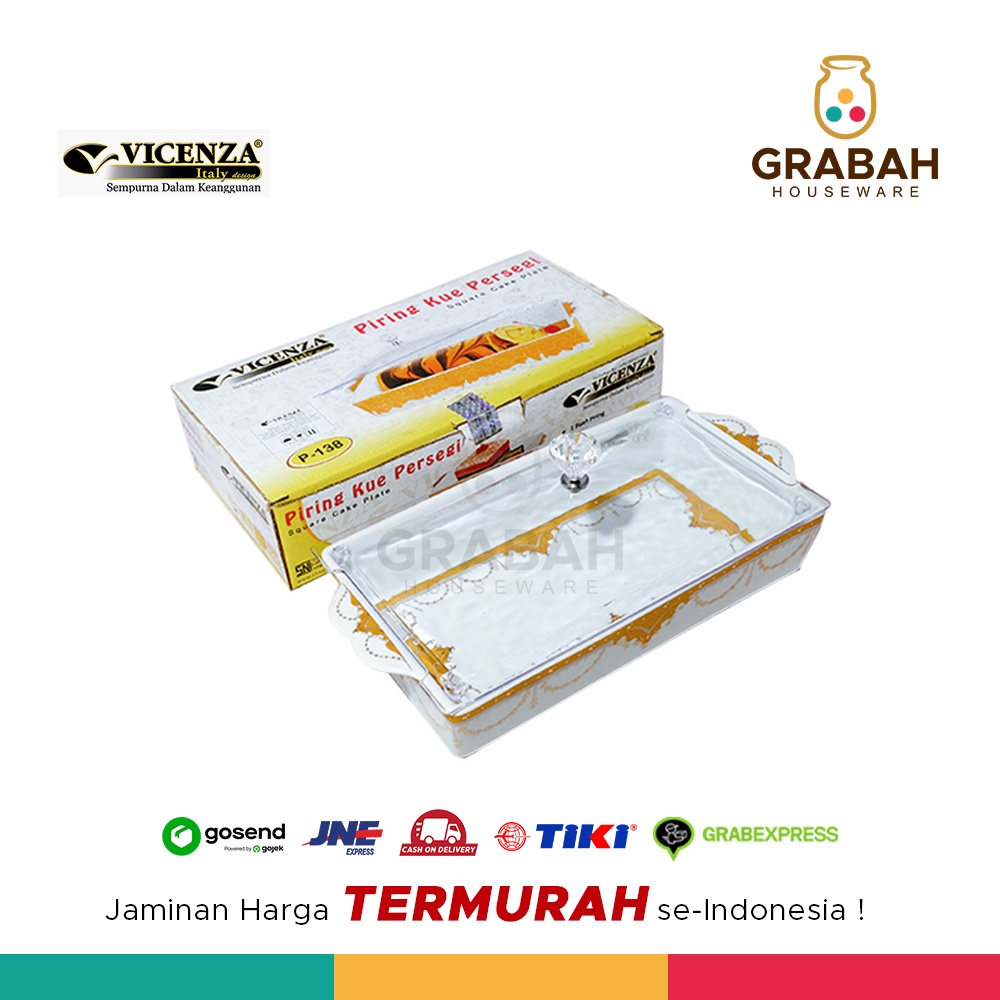 Vicenza Piring Kue Tempat Kue Wadah Kue Persegi Panjang Keramik Plate Recta P138 Grabah Houseware
