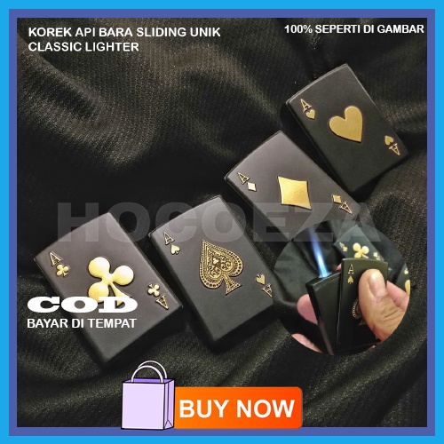 KOREK API BARA KOREK API DESAIN KARTU RENI SLIDING GAS LIGHTER MOTIF KARTU KOREK API UNIK BR10