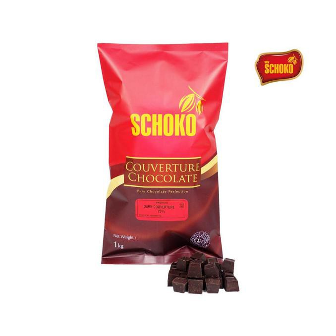 

(COD) Dark chocolate couverture 72% cube 1kg SCHOKO / easy melt chocolate