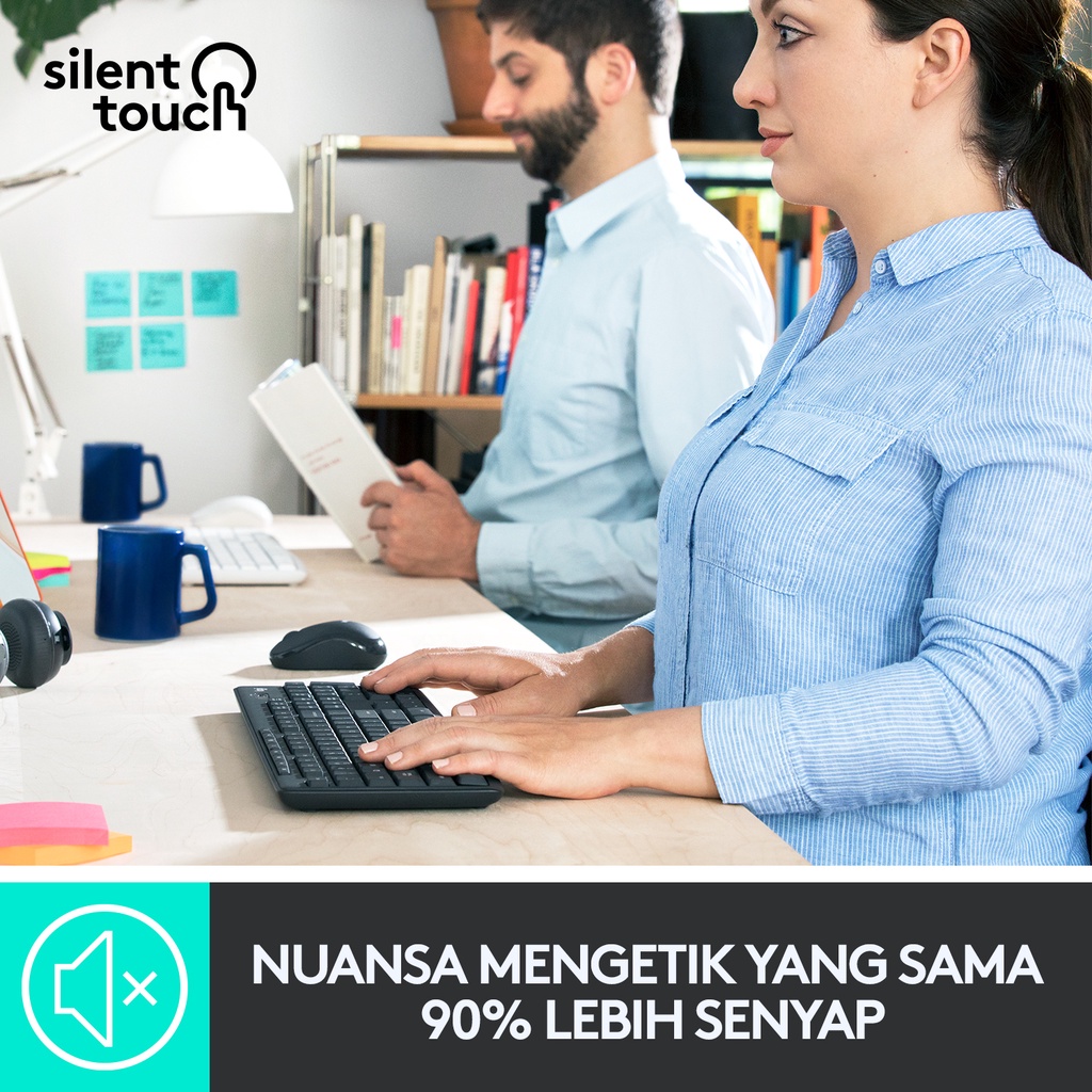 Logitech MK295 Combo Keyboard dan Mouse Wireless Silent dengan Tombol Multimedia