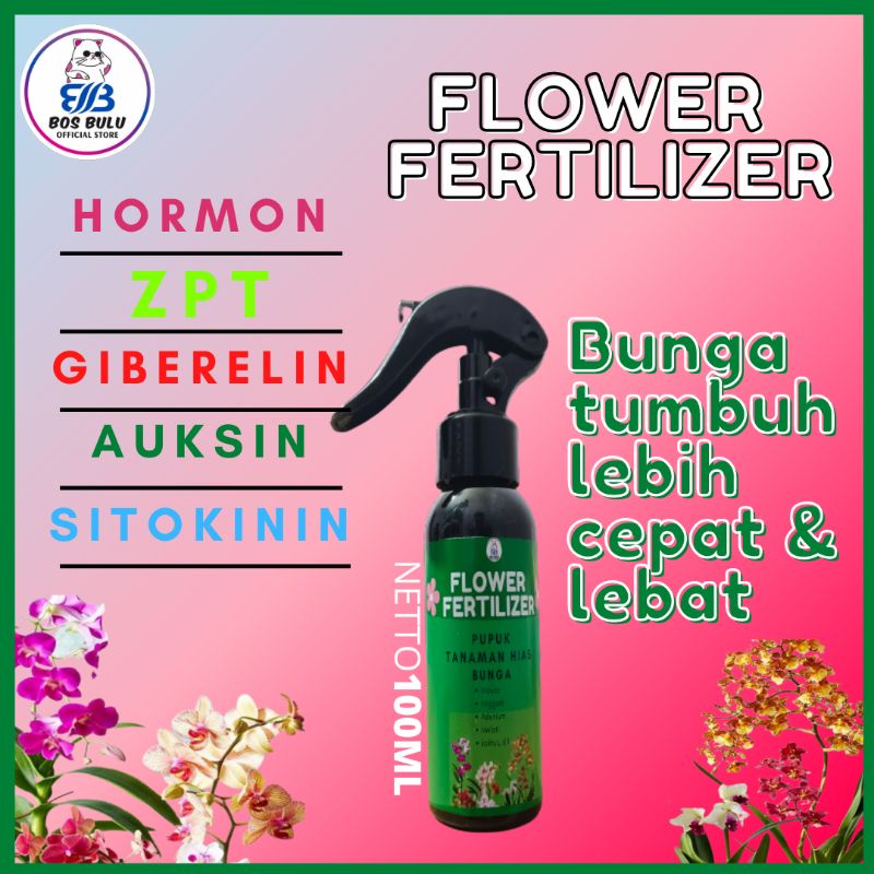 flower fertilizer pupuk organik cair semprot tanaman hias bunga 100ml