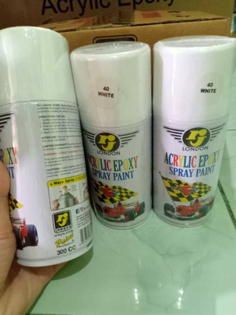 Pilox Pilok Cat Semprot RJ London Erje 300 cc - White / Putih Mengkilap / Putih Glossy (40)