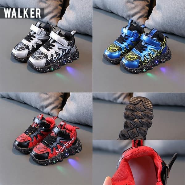 LKM232 LITTLE KUMA Sepatu Sport Anak Laki-laki Casual Bayi Dengan Lampu LED Sekolah [1KG 3PC] LITTLE KUMA