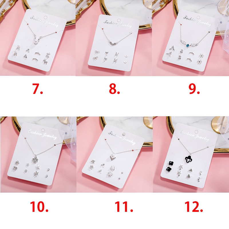 4 Pasang Anting Dan Kalung Gaya Korea Untuk Wanita