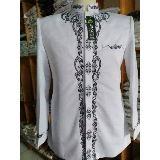 Jasko Bordir motif tali | Jasko Bordir Warna Putih