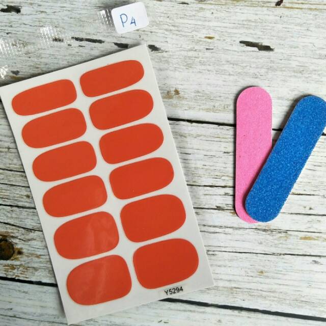 Nail sticker/stiker kuku polos Red Light [P4]