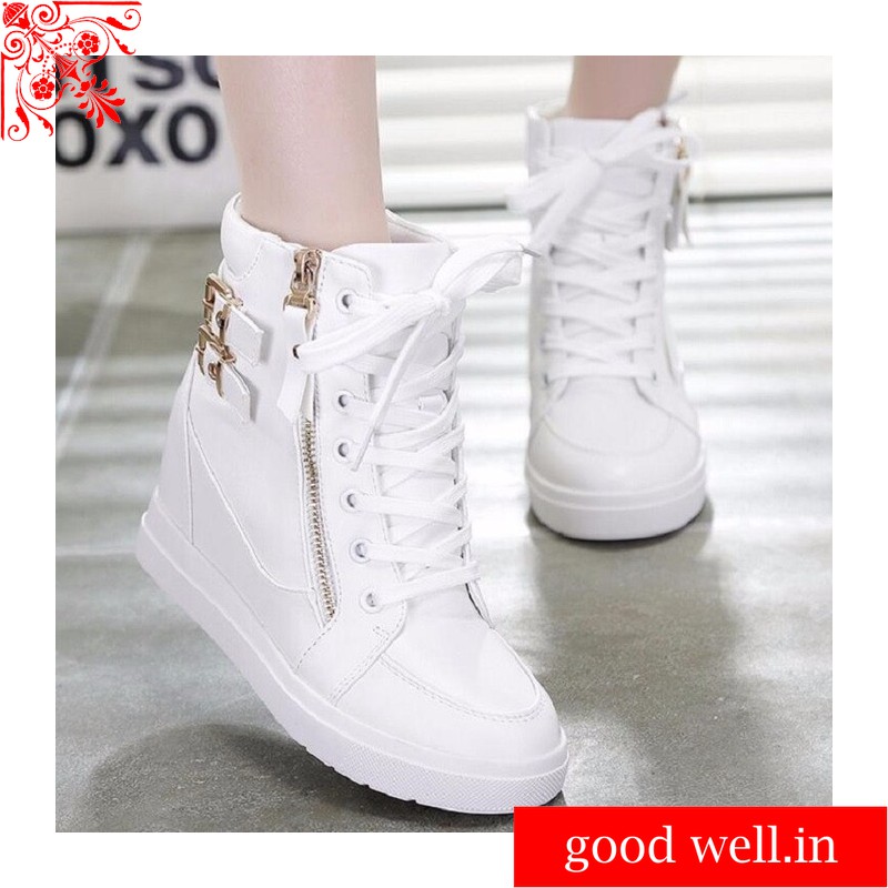 SEPATUBOOTS WANITA/BOOTS/SEPATUBOOTS WANITA BOOTS /Sepatu Boots Wanita Putih Sleting Cesper SBO311