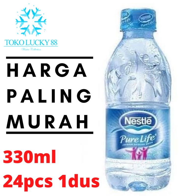 Air Minum Mineral Kemasan Nestle Pure Life Botol 330 ml isi 24 pcs 1 dus