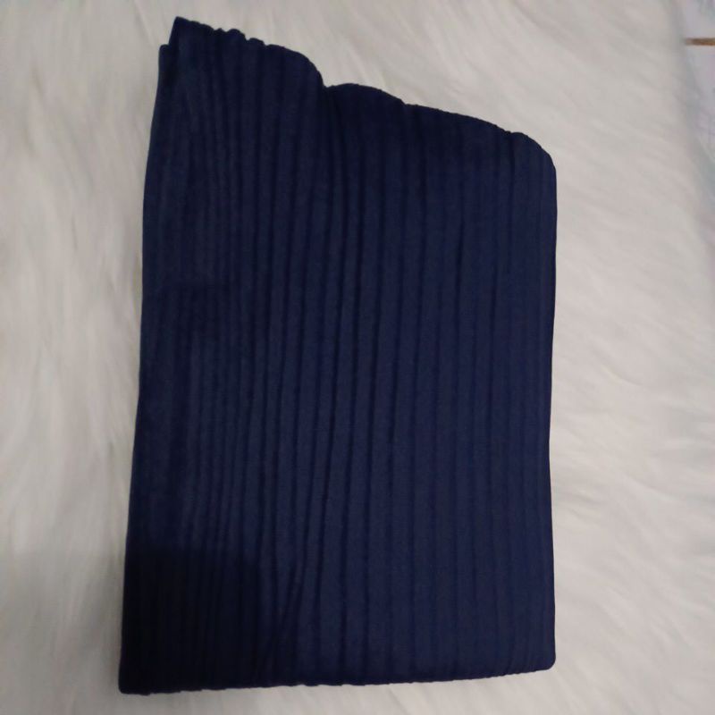 (BISA COD) Celana Panjang Kulot Wanita /Daily Kulot Umbrella Jumbo bahan moscrepe-PashminaPlisket Navy