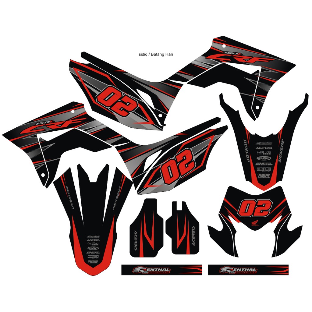 Sticker DECAL CRF 150 L Bisa Custom Stiker Honda CRF 150 L  (3)