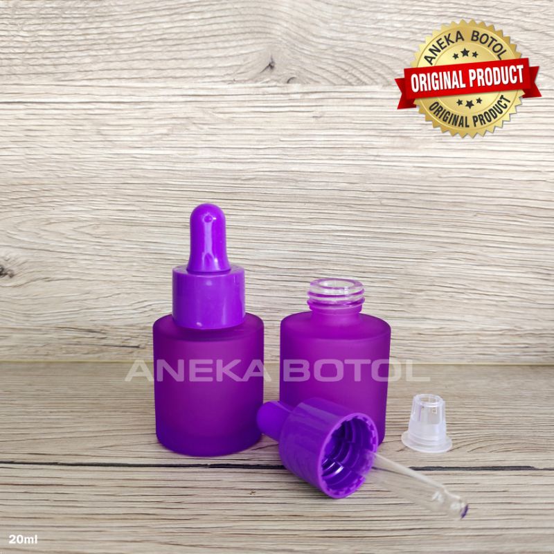BOTOL PIPET 20 ML UNGU TUTUP UNGU / ANEKA BOTOL KOSONG MURAH ORIGINAL