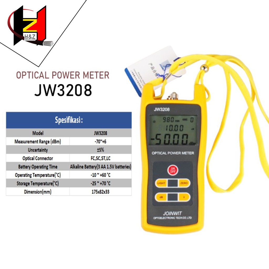 OPM jw3208 optical power meter joinwit FTTH fiber optik