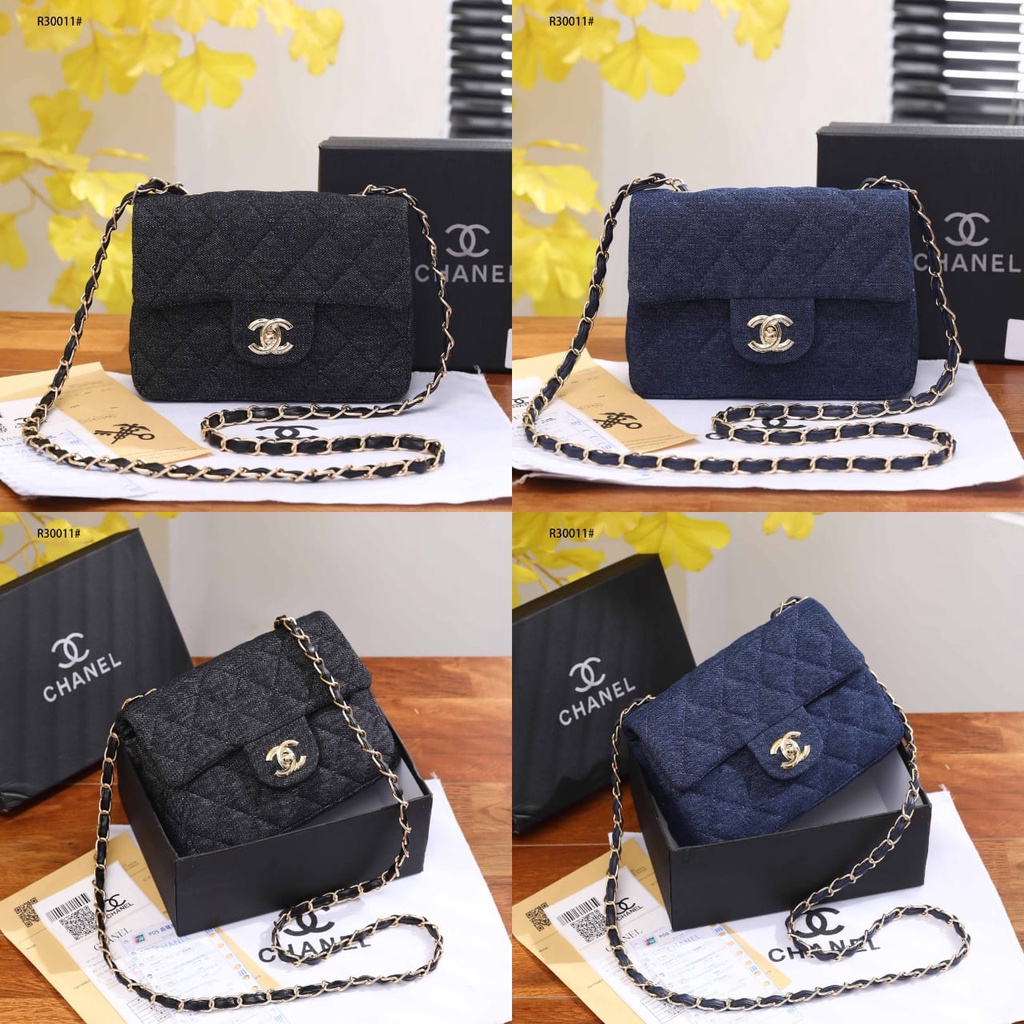 Ch r30011 Classic Denim Mini Flap Bag Womens