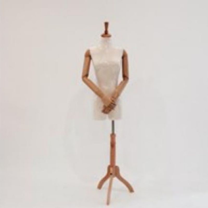 MANEKIN SETENGAH BADAN TANGAN ROBOT PATUNG MANEKIN KEPALA KAYU DISPLAY PAJANGAN BAJU BUTIK CEWE