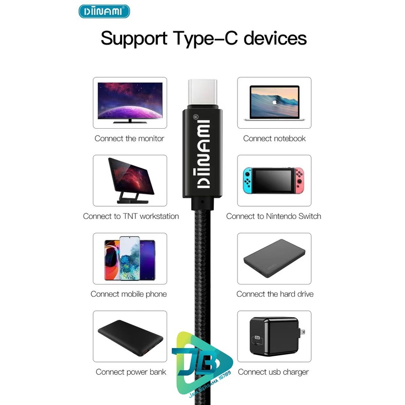 DIINAMI cable Kabel Data / Type-C ke Type-C / USB-C to USB-C / 45W Fast charging / 2 meter  &amp; 3 meter note10 note20 s21 s22 ultra MacBook air JB5897