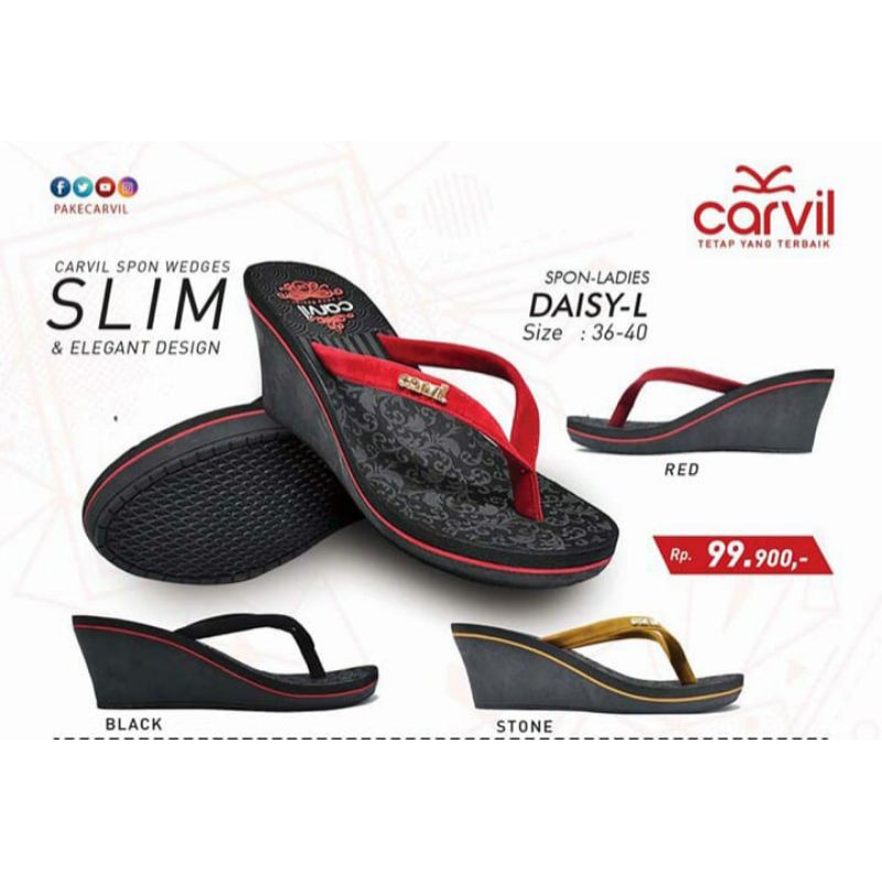 Sandal wanita Wedges Carvil Original