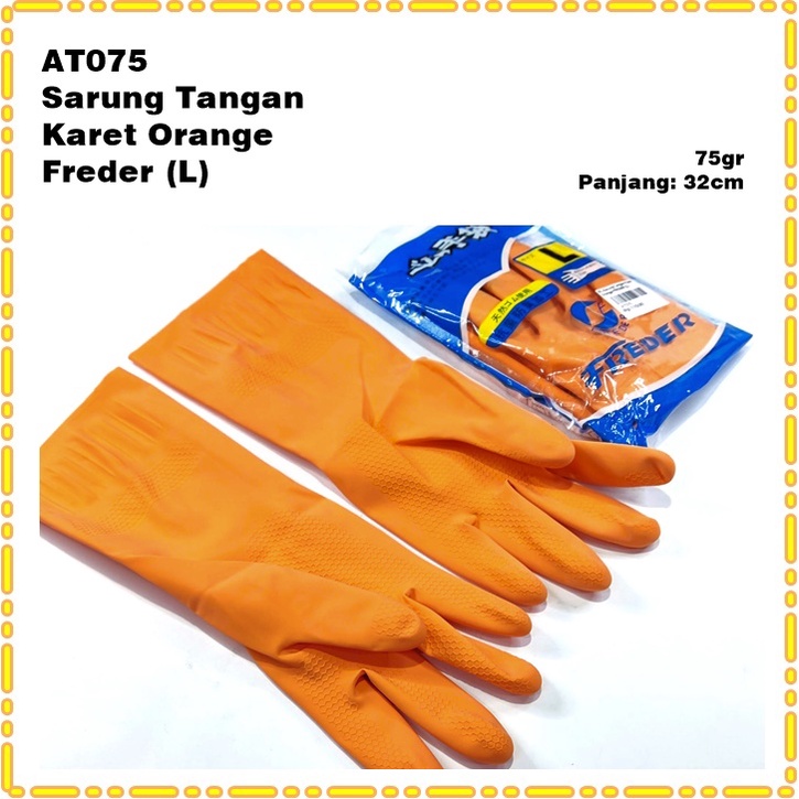 AT075 Sarung Tangan Karet Anti Slip Orange Freder 32cm