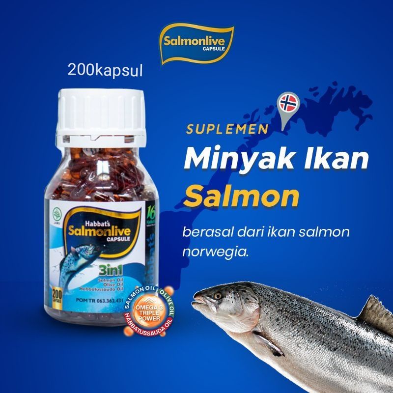 Jual Original Salmonlive In Kapsul Minyak Ikan Salmon Omega Plus Minyak Zaitun