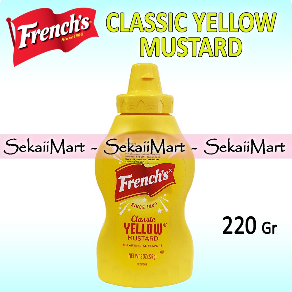 

FRENCH'S Classic Yellow Mustard 8 oz - Frenchs Saus Mustar Botol 220g