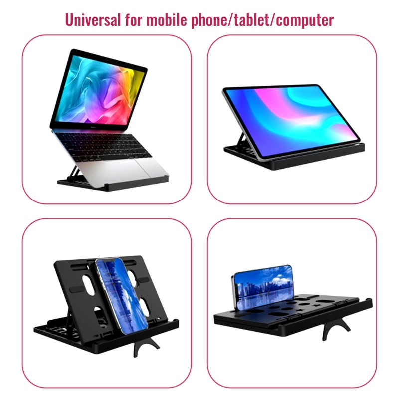 Vivi Stand Laptop Lipat Dapat Disesuaikan Non-slip Desktop Laptop Holder Notebook Stand Untuk w Phone Holder Bottom360° Swive