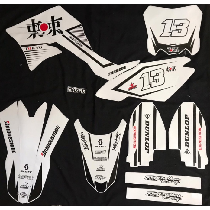 Decal Stiker NEW DTRACKER Dekal Variasi Stiker Striping Custom Fullbody putih kanji jepang