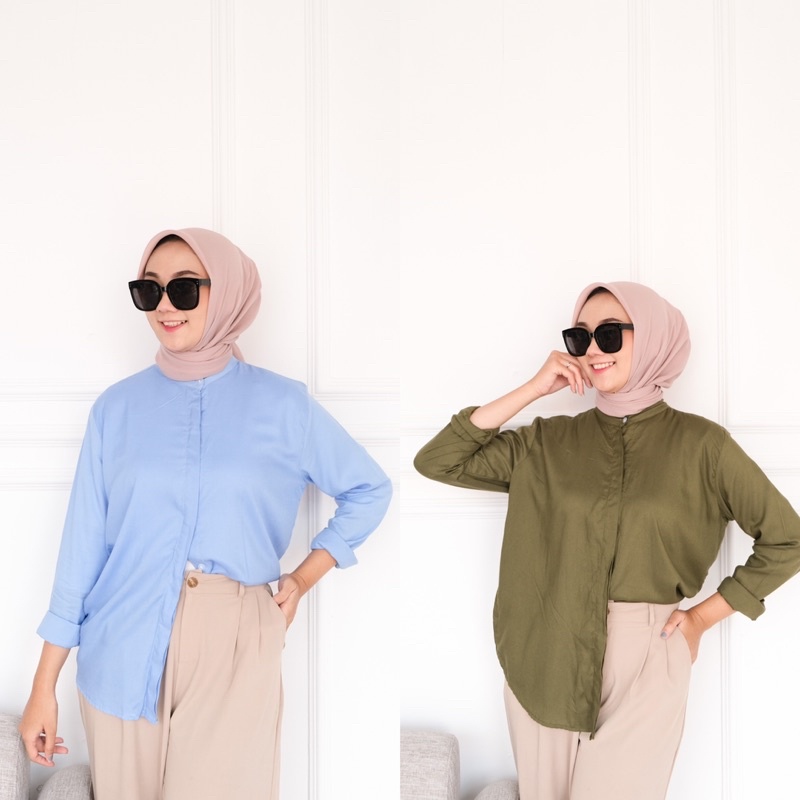 Kemeja Maudy Shirt Kemeja rayon oversize Kemeja wanita