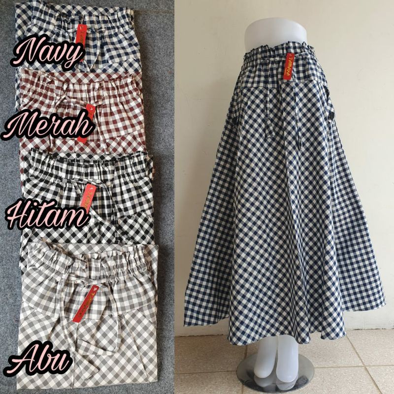 ROK KOTAK KATUN/ROK KOTAK PAYUNG/ROK KOTAK PANJANG