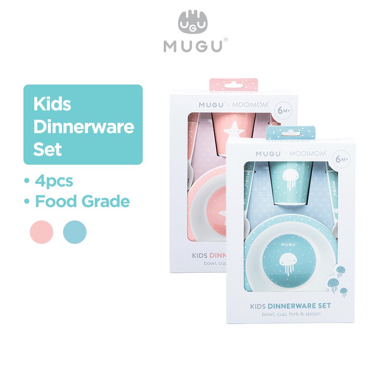 MOOIMOM MUGU DINNER SET / PERALATAN MAKAN BAYI/ TEMPAT MAKAN ANAK SET