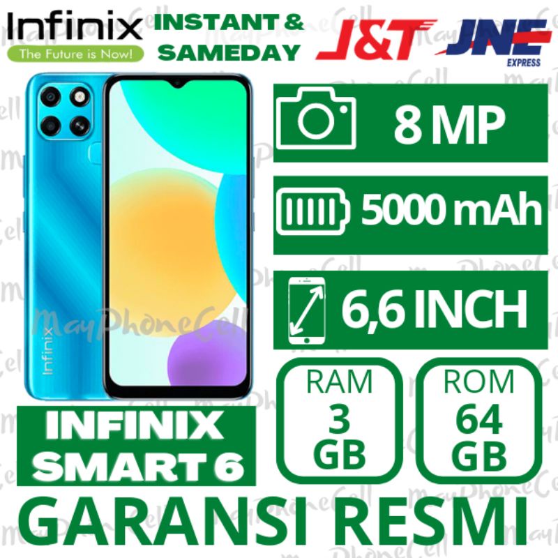 Infinix Smart 6 Ram 3GB Internal 64GB 3/64 2/32 Hp New Baru Garansi Resmi 1 Tahun