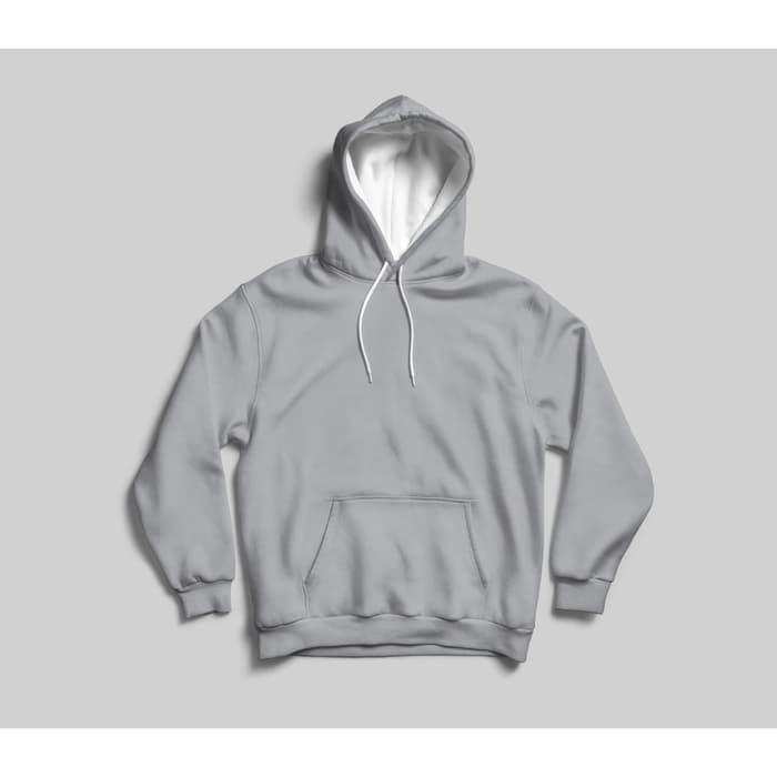 jaket hoodie abu abu polos
