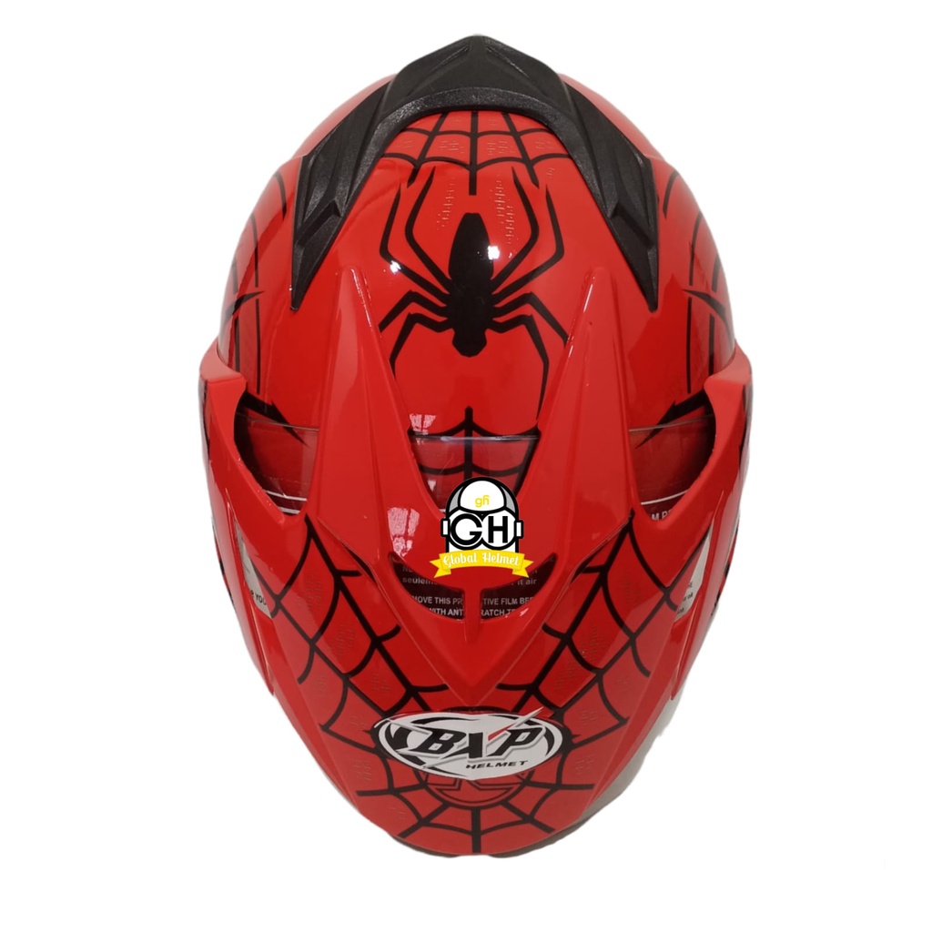 Helm Motor SNI BXP Original 2 kaca (Double visor) Spiderman Red