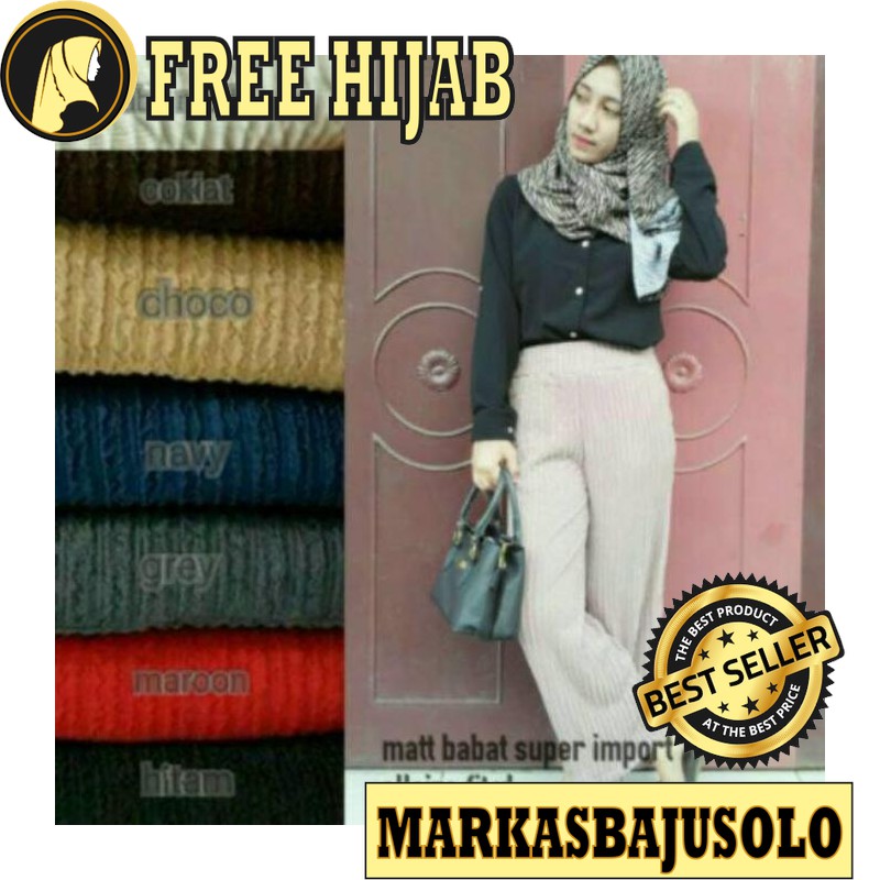 PREMIUM PALAZO KULOT BABAT / CELANA WANITA KULOT MURAH JEANS JUMBO PENDEK ANAK