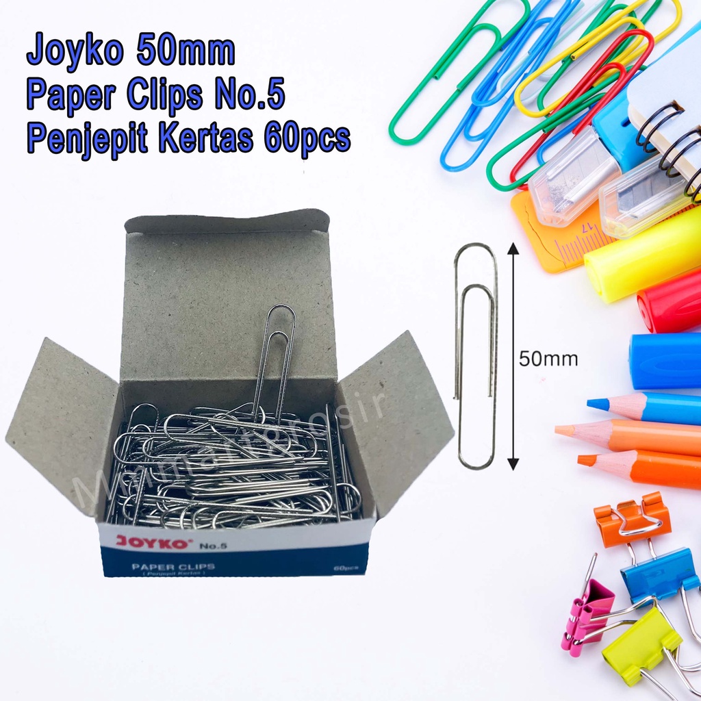 Joyko / Paper Clips No.5 / Penjepit Kertas / 50mm 60pcs