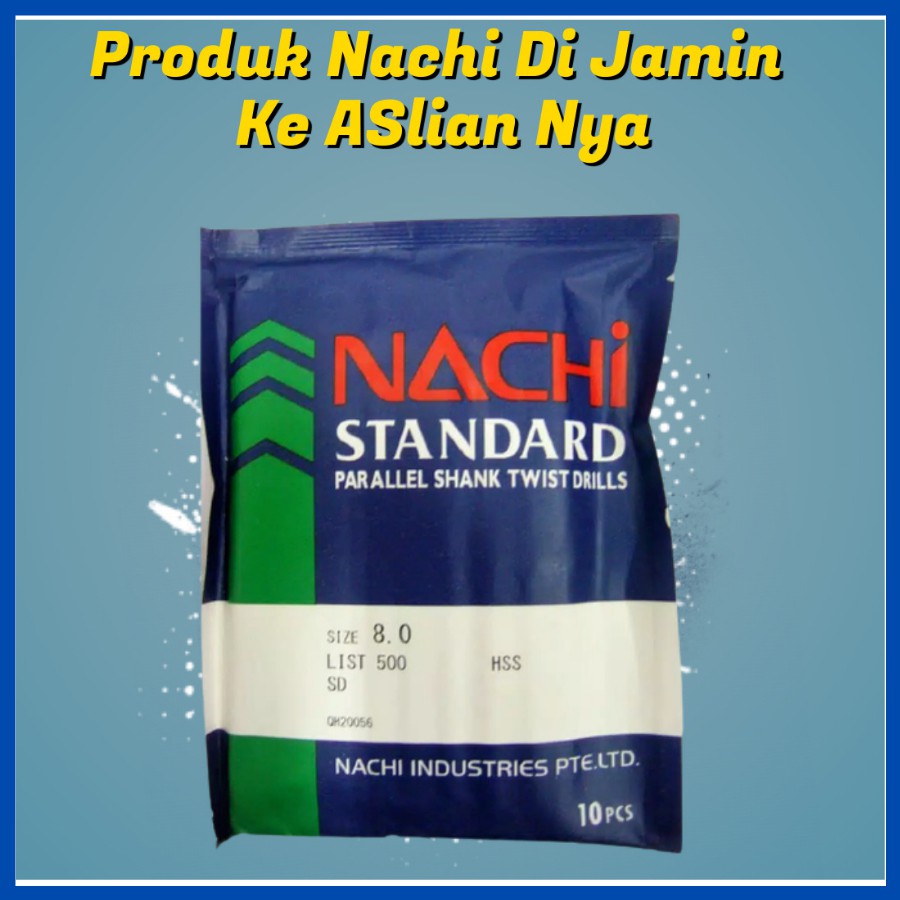 NACHI 8 MM MATA BOR BESI BETON HSS ASLI ALAT PERLENGKAPAN RUMAH PERTUKANGAN PERKAKAS TANGAN ORIGINAL