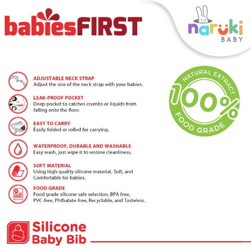 BabiesFirst Silicone Baby Bib Slabber Anti Air Celemek Bayi BF901