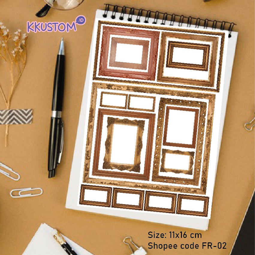 

FR-02 Sticker bullet journal stiker bujo bentuk frame bentuk bingkai vintage