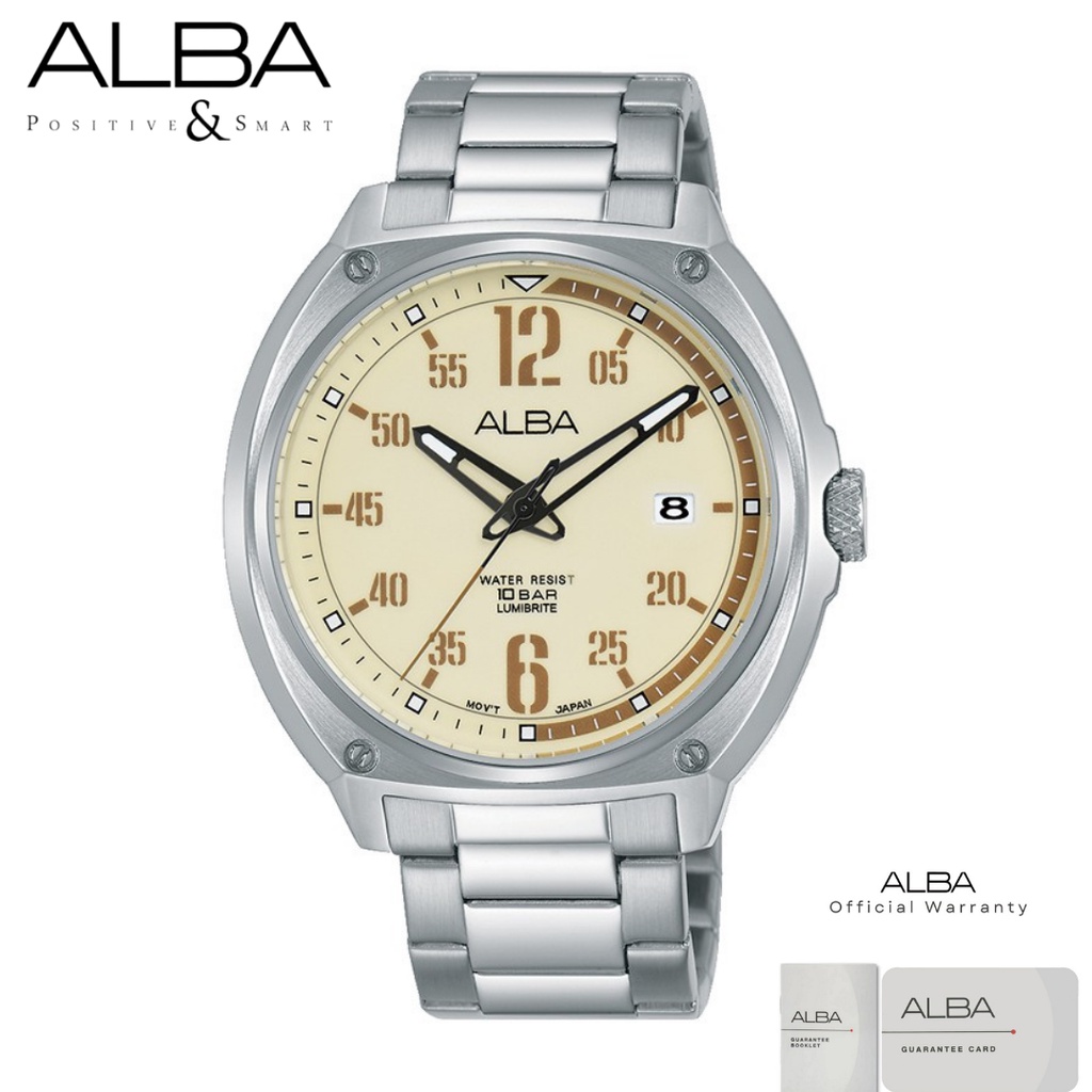 Alba Pria AS9J35 Jam Tangan Pria Alba Active AS9J35X1 Quartz Stainless Steel Strap