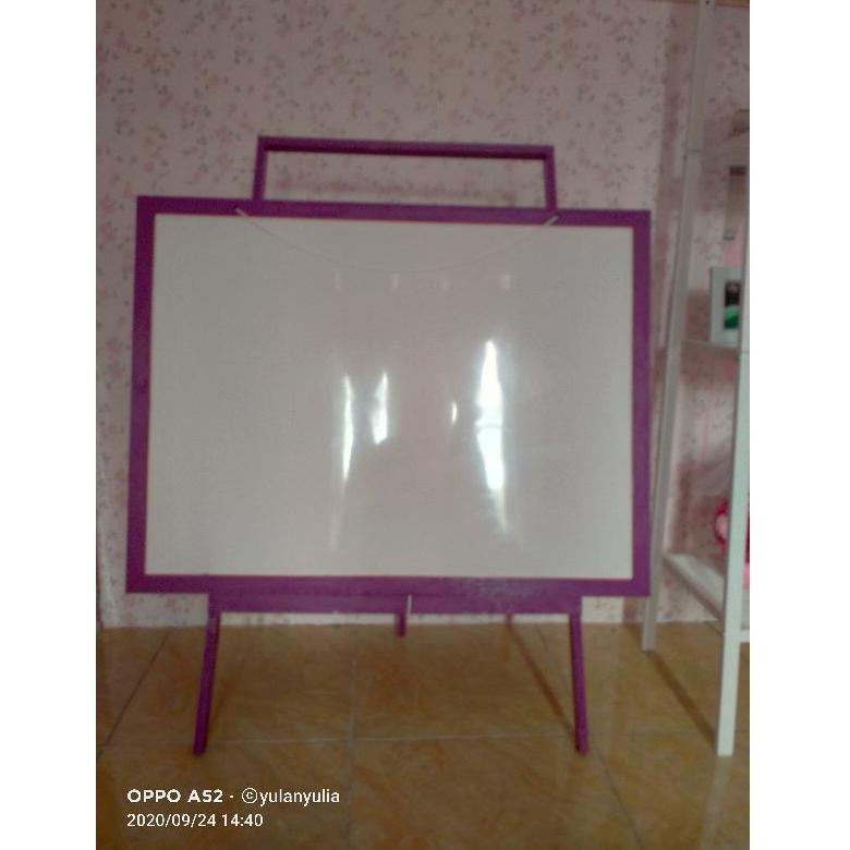 

[PRODUK WM98N] Papan Tulis 60x80 / white board ukuran besar+ standing gratis spidol+ penghapus 8TW