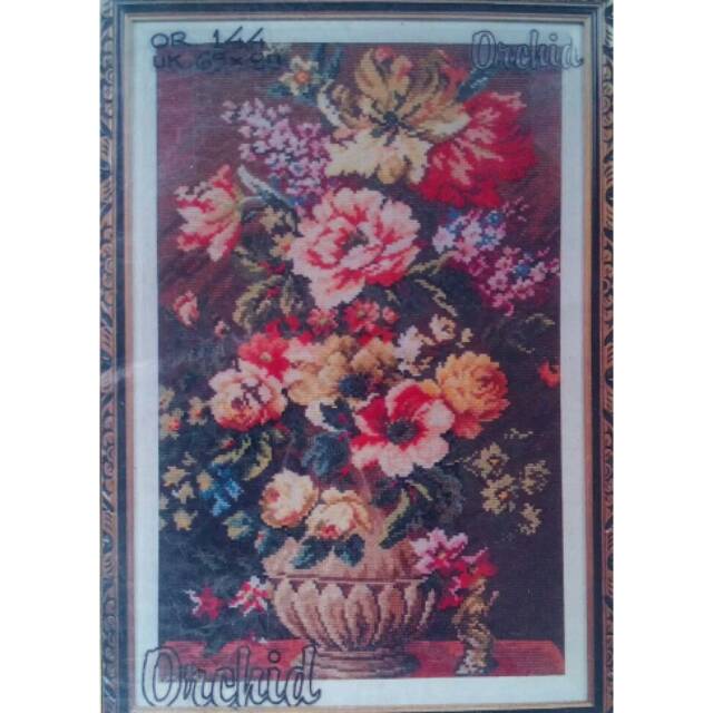 Kruissteek kristik orchid motif bunga or 144