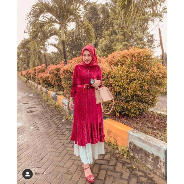 TUNIK FASHION WANITA MURAH STYLE KEREN / IMPORT BANGKOK MURAH - TUNIK BLUDRU GLITER DRESS WANITA