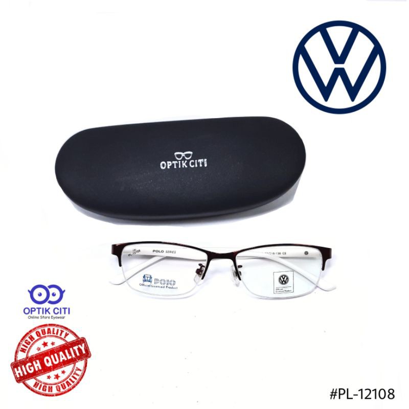 FRAME KACAMATA PRIA WANITA HALF FRAME RINGAN DAN LENTUR VOLKSWAGEN 12108