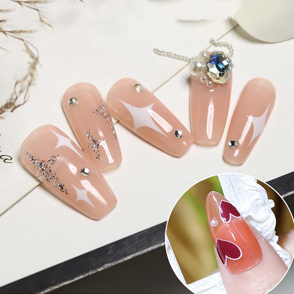 AUGUSTINA Stiker Kuku Ukiran Agustina 5D 1PC Ultra Tipis Tidak Luntur Decals Wine Red Heart Nail Sticker