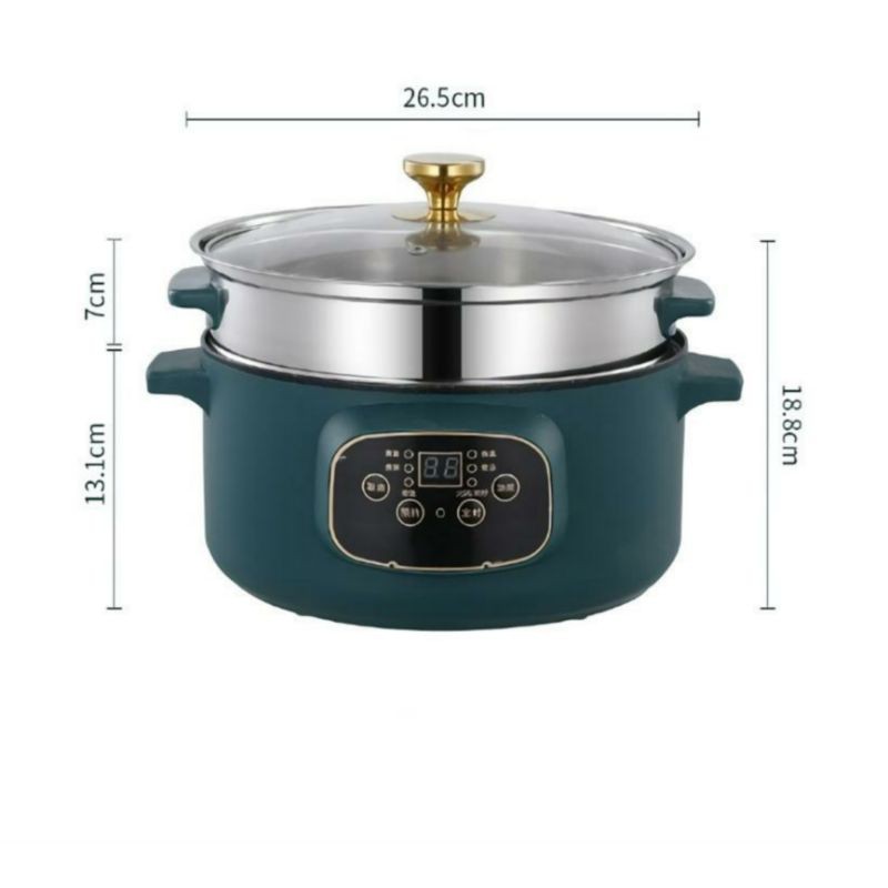 Panci Listrik Timer Serbaguna Ukuran Jumbo 3.2 Liter / 26 CM Frying Pan Multi Function High Quality