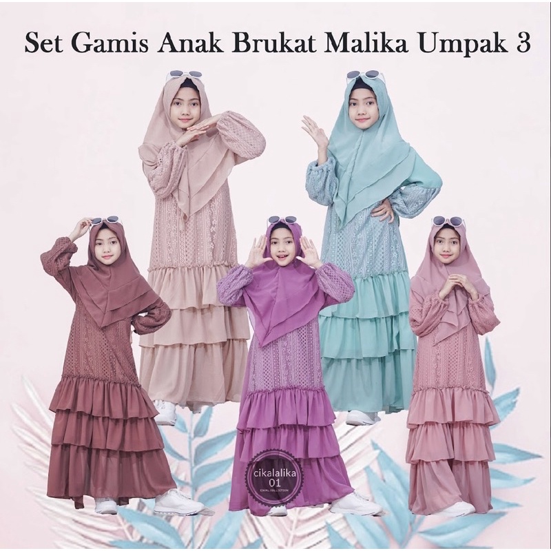Cikalalika- set gamis anak brukat malika umpak3